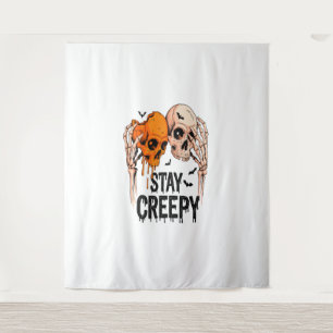 Tenture Restez Déplaisant PNG, Rétro Halloween crâne