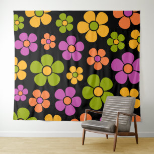 Tenture Reto 1960s Style Moyenne Moyenne Motif Floral