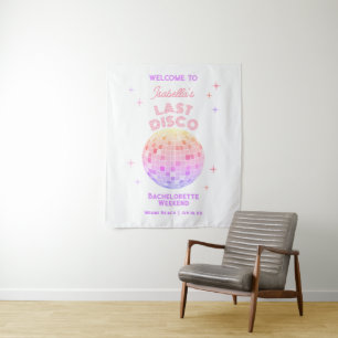 Tenture Retro Dernier Disco Bachelorette Week-end Bienvenu