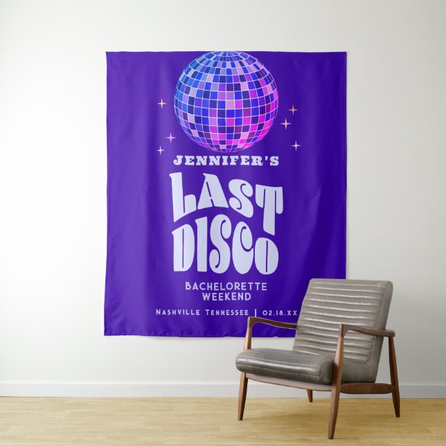 Tenture Retro Disco Super Bachelorette Week-end Bienvenue (En situation)