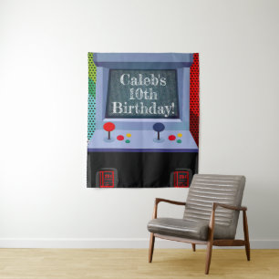 Tenture Retro Jeux vidéo Arcade Anniversaire