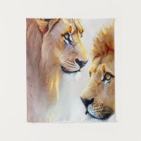 Retro Lions Art - Art classique de mur de la faune