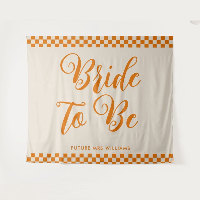 Tenture Retro Mod mariée pour être Fête des mariées Contex (Devant (Horizontal))
