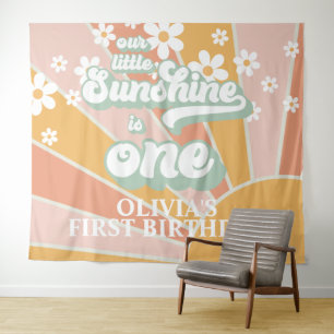 Tenture Rétro Notre Petite Bannière Anniversaire Sunshine