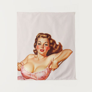 Tenture Retro Old School Pin-up girl Art