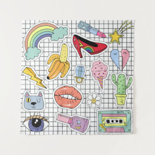Tenture Retro Pop Art : Collection Badge