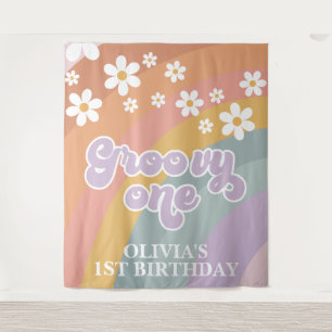 Tenture Retro Rainbow Super un 1er anniversaire