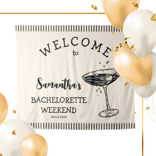Tenture Retro Stripes Bachelorette Party Backdrop Cocktail