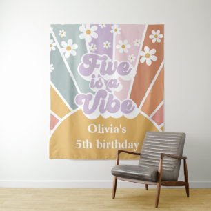 Tenture Retro Sunshine Rainbow Five est une ambiance