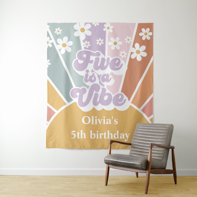 Tenture Retro Sunshine Rainbow Five est une ambiance (En situation)