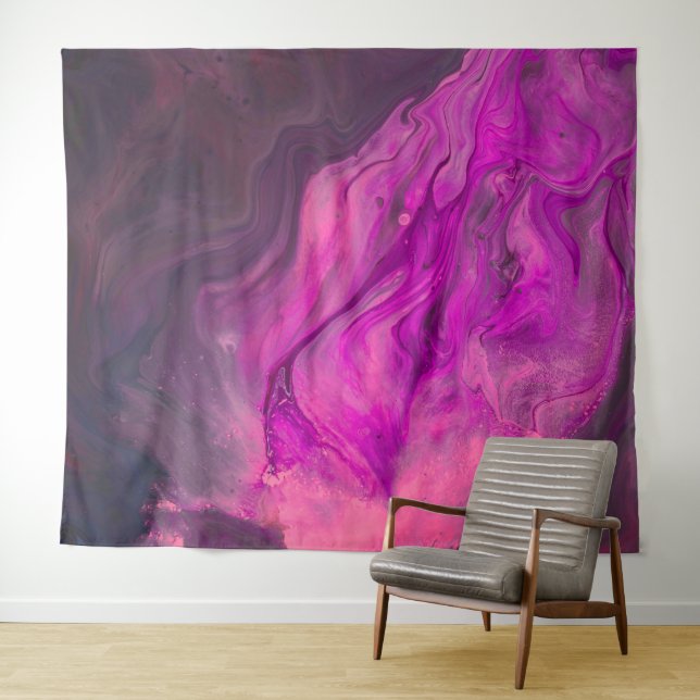 Tenture *~* Rêves de marbre rouillé Art Abstrait rose viol (En situation (horizontale))