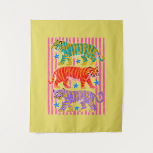 Tenture rêves de tigre arc-en-ciel