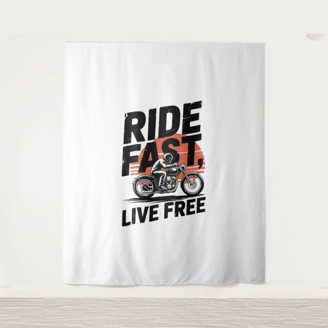 Tenture Ride Fast Live Bicyclist T-shirt (Devant)