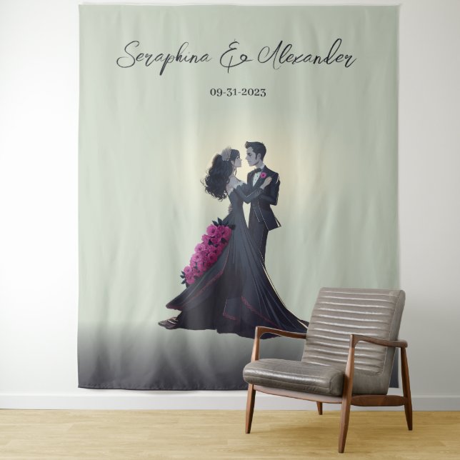 Tenture Romantique gothique amoureux Mariage élégant Conte (En situation)