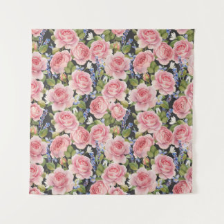 Tenture Rose anglaise rose : Aquarelle foncée