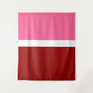 Tenture Rose Blanc Marron Rouge Bloc De Couleur 