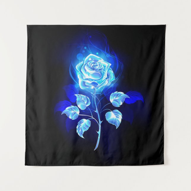 Tenture Rose bleu brûlant (Devant)