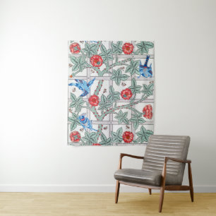 Tenture Rose d'Escalades & Petit Oiseau, William Morris