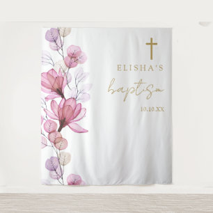 Tenture Rose Dusty Élégant Baptême Floral Contexte photo