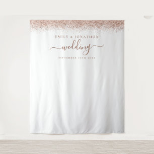 Tenture Rose Gold Parties scintillant Noms Mariage Photo A