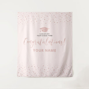 Tenture Rose Gold Rose Confetti Félicitations Diplôme 