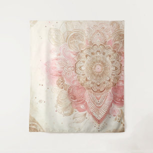 Tenture Rose Marron Crème Mandala Bohème Mode Bohème