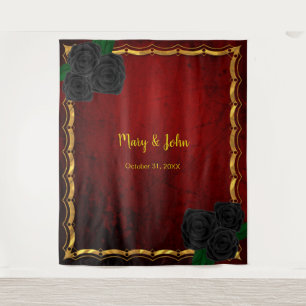 Tenture Rose noir gothique sang rouge Photo Mariage fond