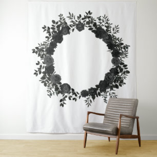 Tenture Rose noire et blanche Élégant Décor de fond pour p