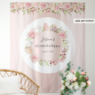Tenture Rose, Or Rose, Blush Quinceañera Fond photo