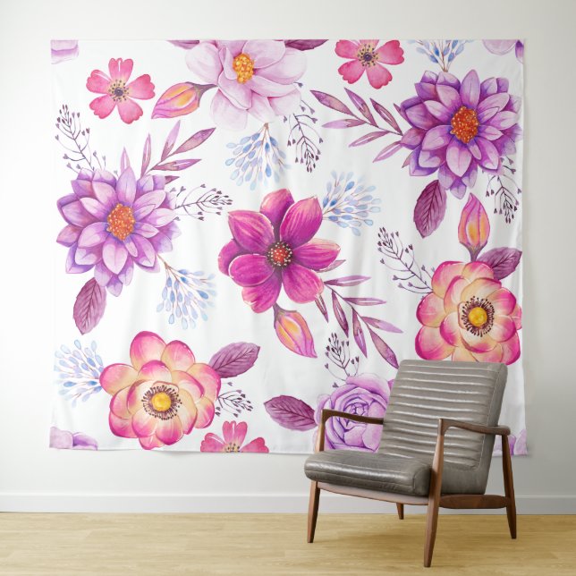 Tenture Rose violette (En situation (horizontale))