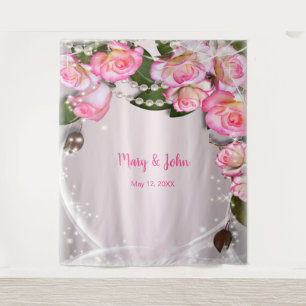 Tenture Roses Et Perles Roses Roses Et Mariages Élégantes