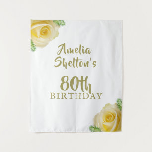 Tenture Roses Jaunes Floral 80e fête d'anniversaire Contex
