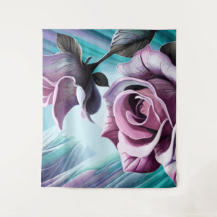 Tenture Roses radieux : Parfaitement rose et violet pétale