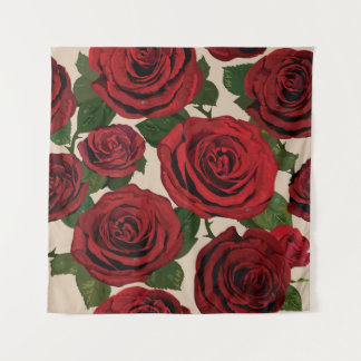 Tenture Roses rouges : Arrière - plan floral sans couture