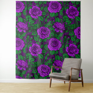 Tenture Roses violets