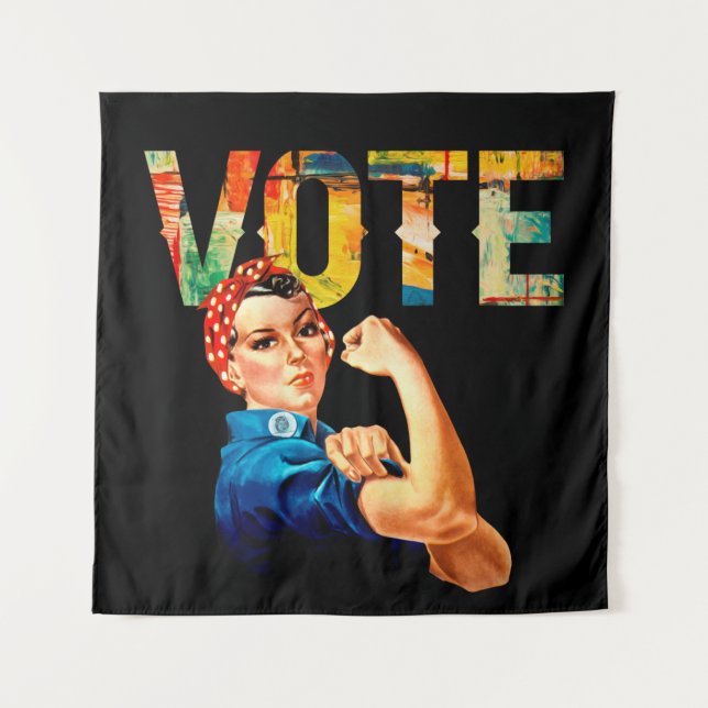 Tenture Rosie le Riveter Poster politique Vote Élection (Devant)