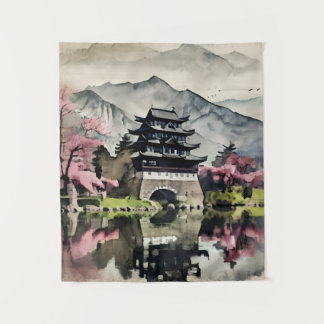 Tenture Rouleau mural du château de printemps