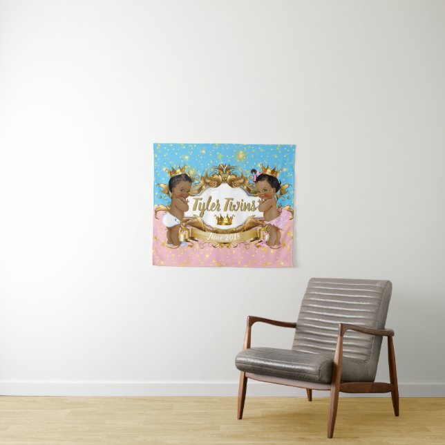 Tenture Royal Twins African Prince|Princess Pink|Blue (En situation (horizontale))
