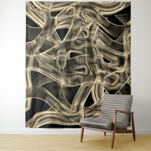 Tenture Rubans courbés beiges, contrastés par trait gaufré