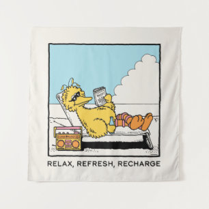 Tenture Rue Sésame   Big Bird Relax Refresh Recharge