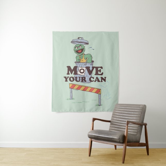 Tenture Rue Sésame | Oscar the Grouch Move Your Can (En situation)