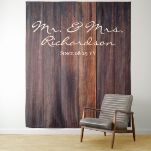 Tenture Rustic Dark Brown Grange Bois Photo Fond Mariage