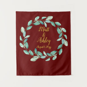 Tenture Rustic Green Mariage Photo Booth Backdrop Prop