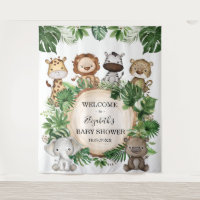 Rustic Tropical Jungle Safari Animaux Baby Welcome
