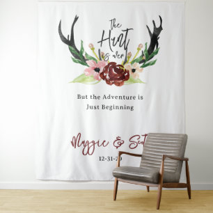 Tenture Rustique Floral Boho Chasse est Terminée Mariage B