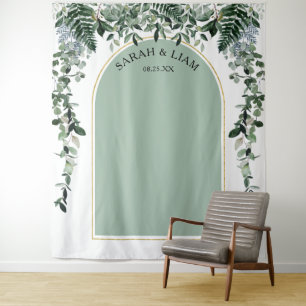 Tenture Sage Green Arc moderne Vert mariage fond