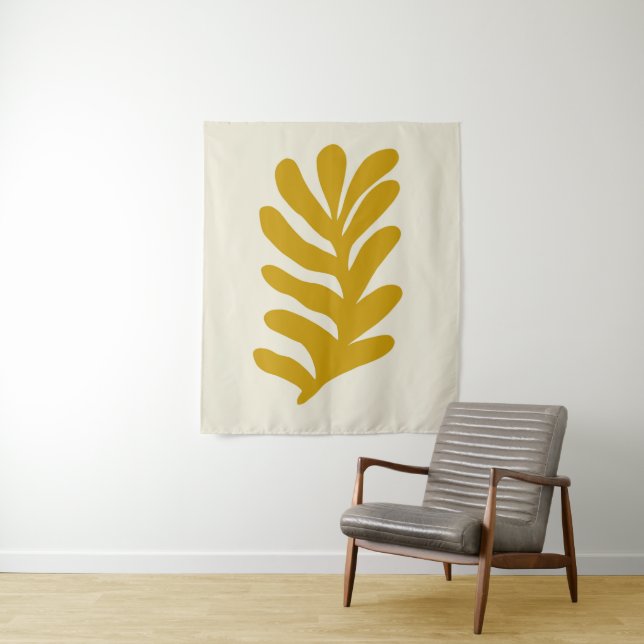 Tenture Sagrass Abstrait - Ochre #1 #wall #art (En situation)