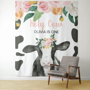 Tenture Saint Vache Je suis un rose En vichy fleuri Annive