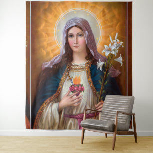 Tenture Sainte Mère Marie Coeur immaculé, Sainte Marie, Ca