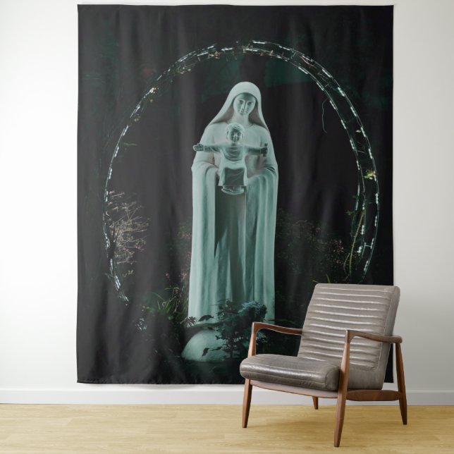 Tenture Sainte Mère Marie et Bébé Jésus Chrétien (En situation)
